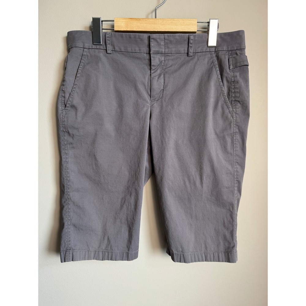 Vince Cotton Twill Bermuda Shorts Gray Knee Length Womens 6 Preppy Mom Hamptons